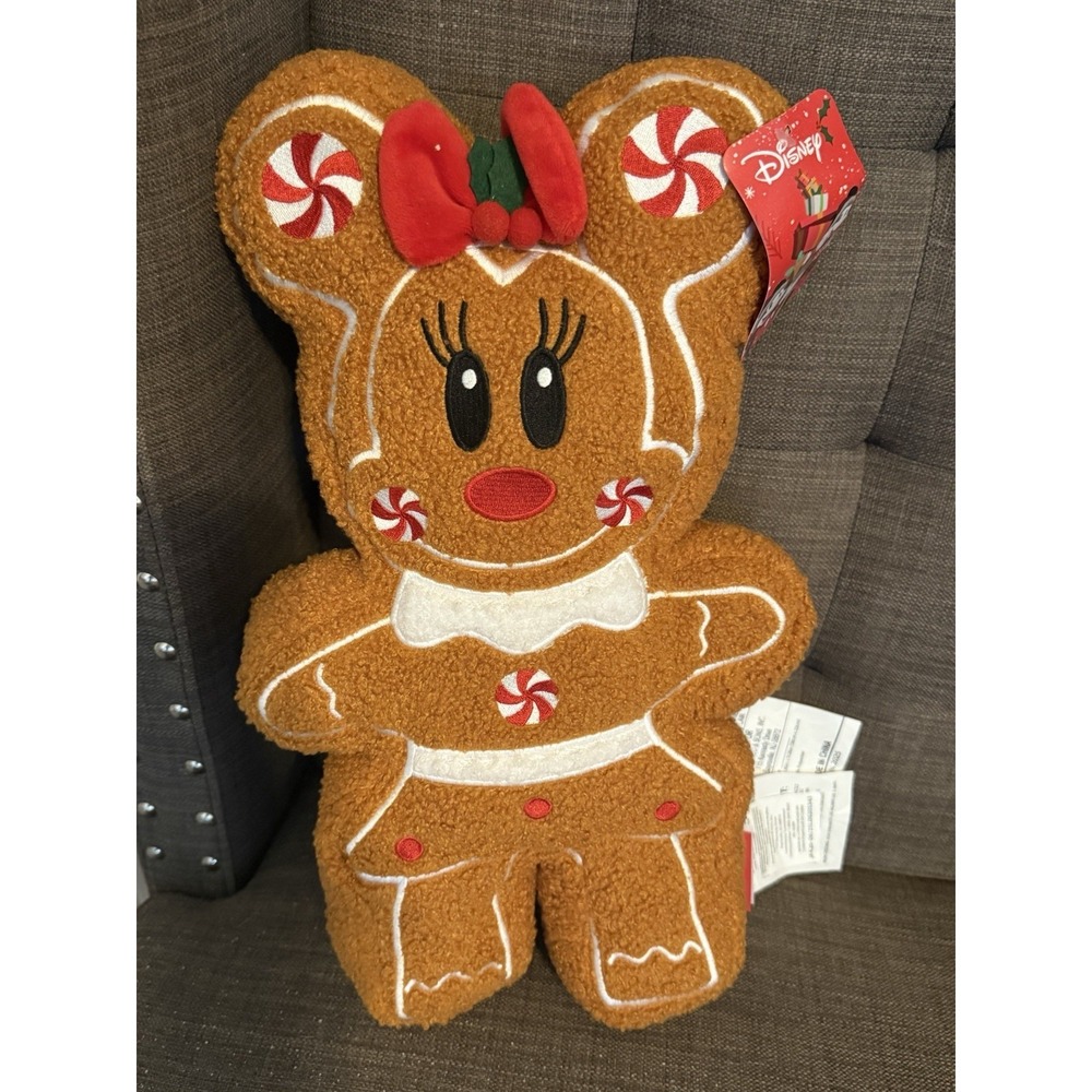 Disney Minnie Mouse Gingerbread 15" Christmas Plush -‎ New With Tags